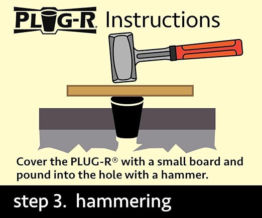 Plug-R 3/4" Asphalt Plugs, 25 Pack - Quick Fix Driveway & Pavement Repair, Easy Application, Weather Resistant Blacktop Patch for Potholes