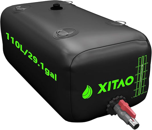 XITAO 29Gal Water Storage Bladder w/Water Level Indicator, Large Capacity Foldable Water Storage Containers, Portable Emergency Water Tank Water Bag for RVs, Fire Prevention, Irrigation