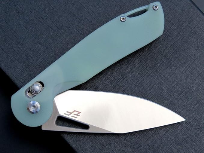 Eafengrow EF950 Folding Knife Pocket Knives D2 Steel Blade G10 Handle Ball Bearing with Pocket Clip Outdoor Camping Knifes(Jade)