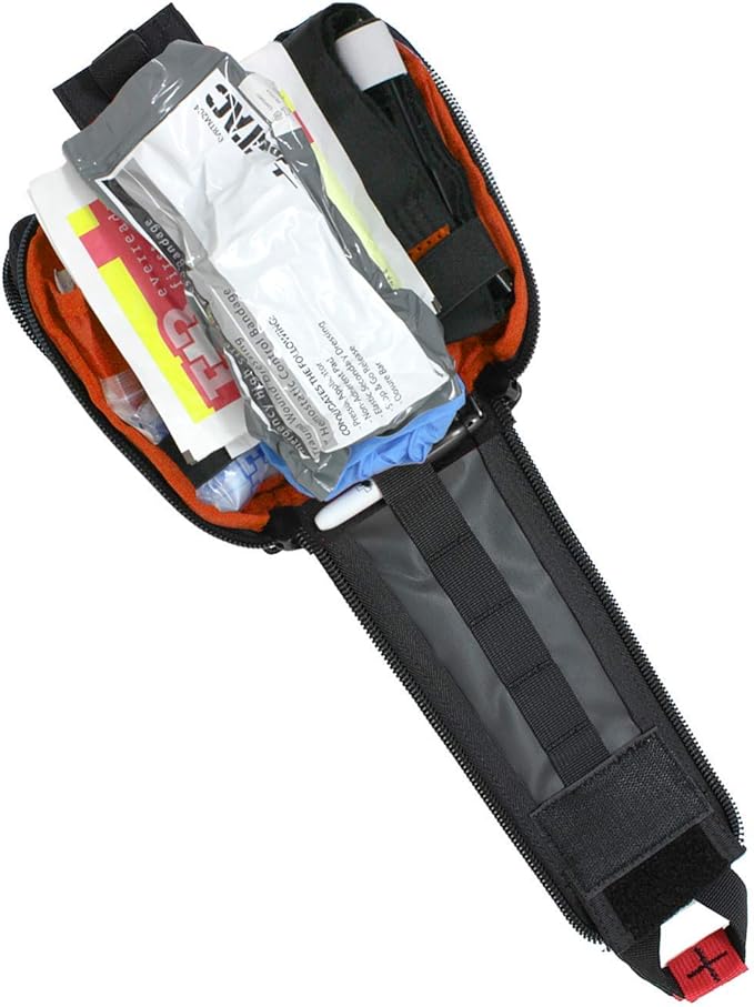 Premium Tactical Trauma IFAK Kit with Celox Hemostatic Granules, SOF Tourniquet and Pressure Bandage in Molle Pouch, Bleeding Control Kit (Black)