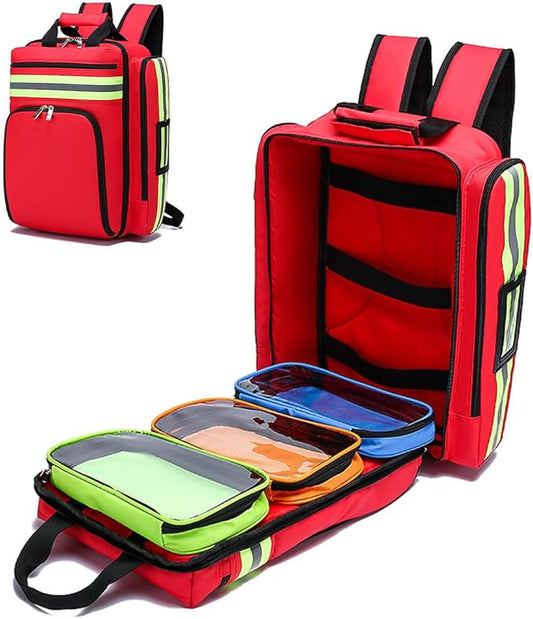 Medical Bag First Aid bag Medical Backpack,Medicine Bag,First Aid Backpack with Removable Transparent Pouch for Traveling Nurses Home Car (Bag Only)
