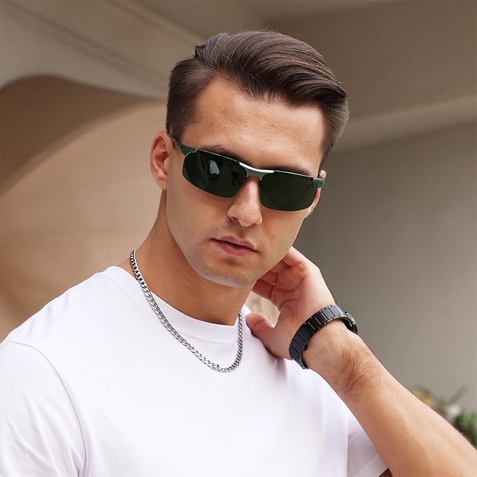 DUCO Mens Sunglasses Polarized Sports Fishing Running Driving Carbon Fiber Sunglasses for Men UV400 Protection DC8277