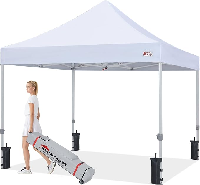 MASTERCANOPY Pop Up Canopy Tent Commercial Grade 10x10 Instant Shelter (White)