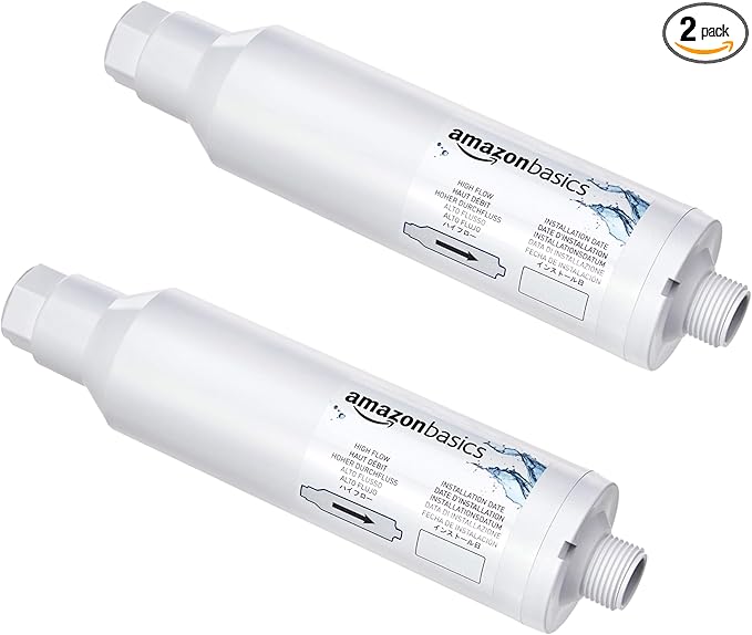 Amazon Basics Inline Water Filter, 2 Pack, without hose