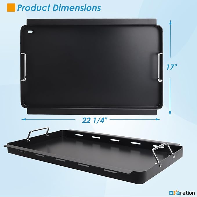 17" Griddle Insert Parts for Charbroil TRU Infrared 3 Burner 463242516 466242515 466242516 466242615 466242616 463355220 463342420 Grill Griddle Insert for Charbroil Grill Replacement Parts