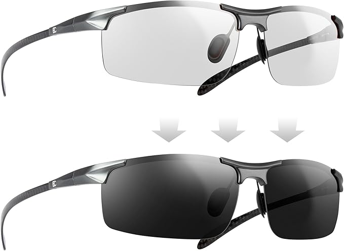 BIRCEN Polarized Carbon-Fiber Sunglasses for Men: Ultralight UV Protection Sun Glasses for Outdoor Sports Fishing Golf Hiking