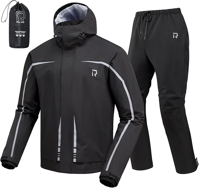 Rain Suit, Rain Gear for Men & Women Waterproof Jacket and Pants Breathable Reflective Raincoat for Motorcycle, Fishing, Golf