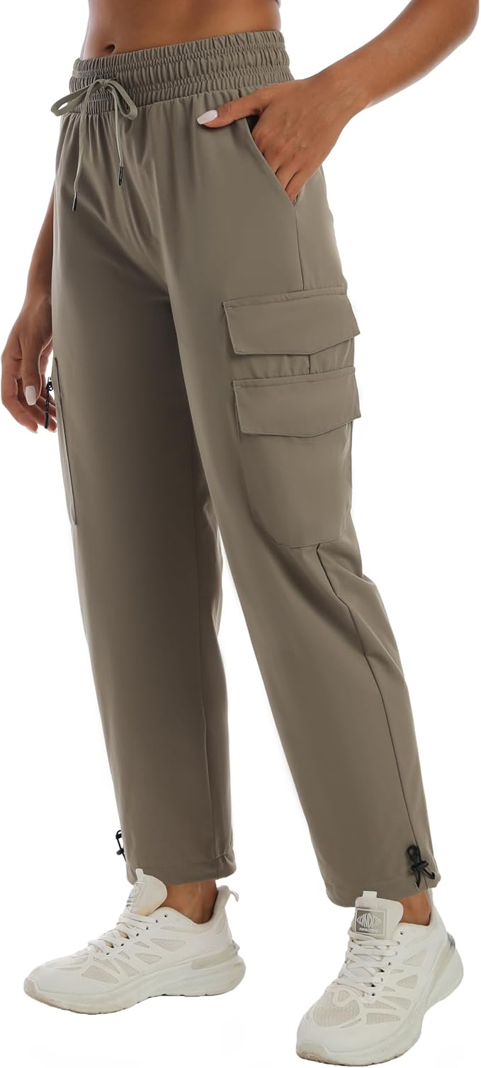 Quick Dry Women's Cargo Pants with Pockets Lightweight Hiking Joggers for Workout Athletic Casual Outdoor Camping