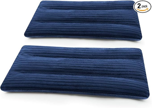 Microwave Heating Pad 6 x 12 Heating Pad Mini Microwave, Microwave Bean Bag Heating Pad for Neck and Shoulders, Moist Heat Pack Pillow Warm Compress for Knee, Wrist, Abdomen (Dark Blue) - 2 Pack