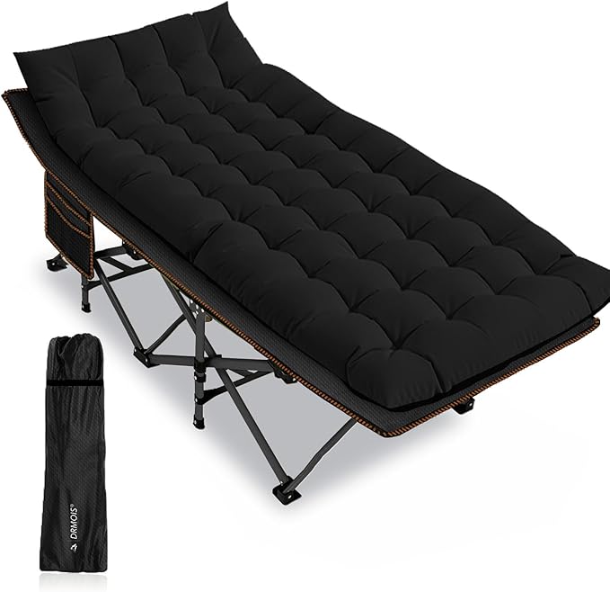 Camping cots, Oversized 32inch Width Portable Foldable Outdoor Bed for Adults Kids, Cot for Traveling Gear Supplier, Office Nap,Support 900 lbs-with Sleeping Pad Mattress