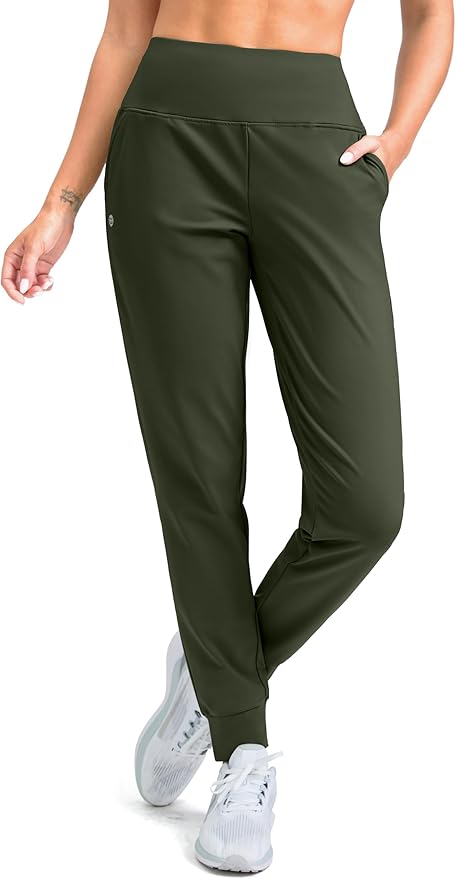 G Gradual Women's Fleece Lined Joggers High Waisted Water Resistant Thermal Hiking Pants Cold Weather Sweatpants with Pockets