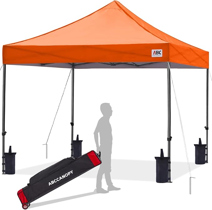 ABCCANOPY Patio Pop Up Canopy Tent 10x10 Commercial-Series (Orange)