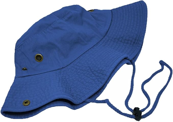 Glory Max Washed Cotton Bucket Hat with Chin Strap Fishing Sun Safari Boonie Cap