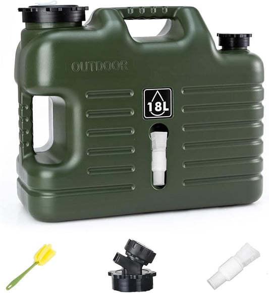 5 Gallon Camping Water Jug with Spout, Portable BPA Free Water Container with Spigot for Outdoor Hiking