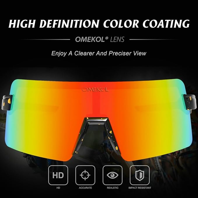OMEKOL Two Sizes For Adults and Youth Polarized Sunglasses Men Women Outdoor Sport Baseball Glasses UV400 Cycling Eyewear