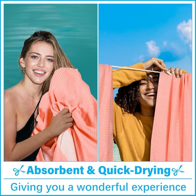 Oversized Turkish Beach Towel Blanket XXL Cotton Sandproof Towels Boho Woven Extra Large Big Sand Free Giant Throw Blankets Huge Quilt XL Picnic Camping Necessities Cloud For Adult Gifts Coral