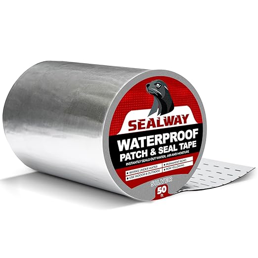 Silver RV Roof Sealant Tape, 8" x 50' Waterproof Repair Seal Tape – Extra Thick, UV-Resistant, Weatherproof Patch for Permanent Leak Sealing on RVs, Trailers, and Mobile Homes