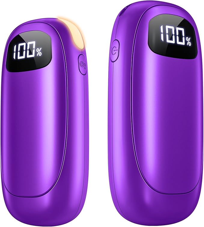 Hand Warmers Rechargeable 2 Pack - Electric Dual-Sided Heating Hand Warmers Max 131℉, 20Hrs Battery Operated Pocket Heater for Raynauds, Golf, Camping, Hunting Essentials, Gifts for Men Women