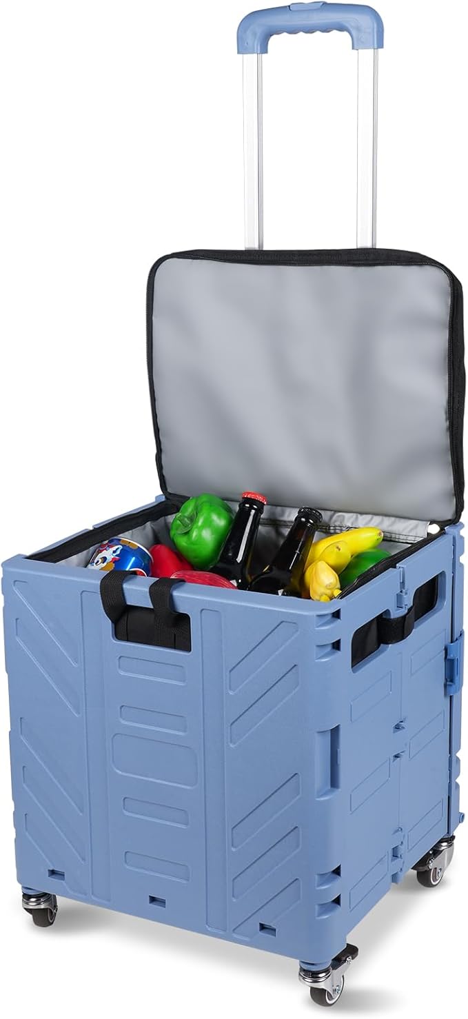 Cooler Bag Wheeled,Large Insulated Rolling Cooler Collapsible Leakproof Portable Hard Framed Ice Packs for Camping Picnic Beach Travel