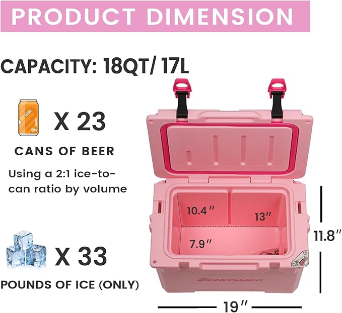 EchoSmile 12/18 Quart Rotomolded Cooler, Built to Stand up to The Rigors of The Journey