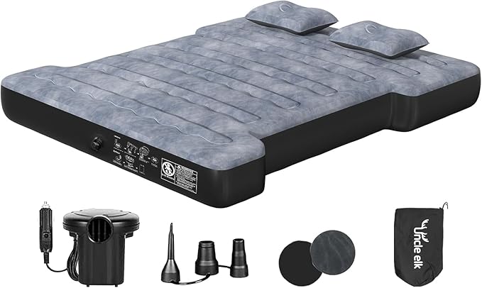 Truck Bed Mattress for Camping: Inflatable Air Mattress for 5.5-5.8ft Short Truck Bed 2 Person, Air Pump 2 Pillows, Carry Bag