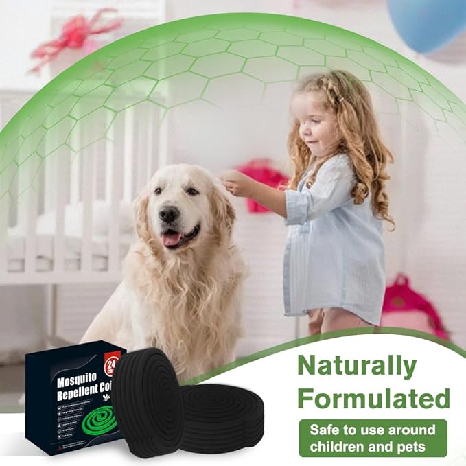 24 Mosquito Coils with 6 Metal Stands, 6-8 Hours/Burn Mosquito Repellent Outdoor Patio, Garden, Camping & Backyard Mosquitoes Repelling, Natural Mosquito Repellent Coils Safe for Kids & Pets