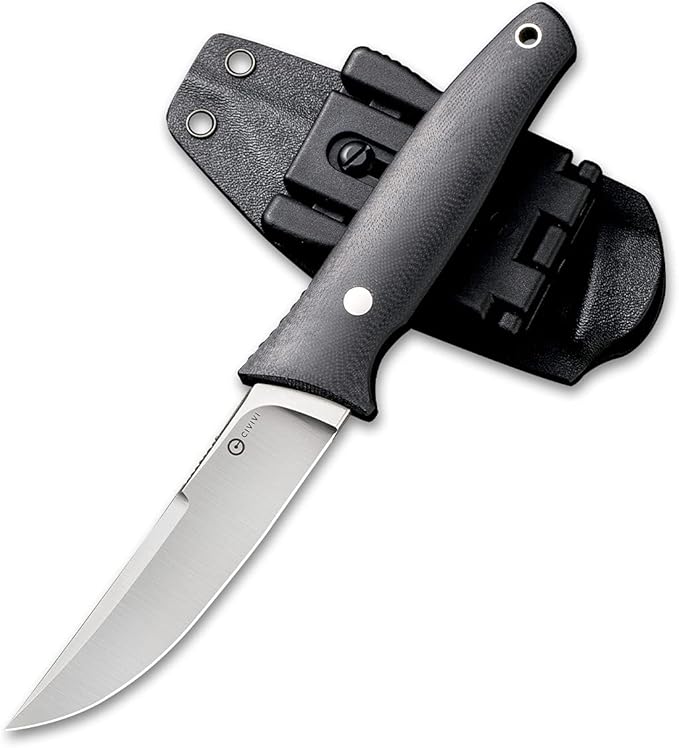 CIVIVI Tamashii Fixed Blade Knife with 4.07’’ D2 Blade G10 Handle, Kydex Sheath, T-clip for EDC Outdoor Carry C19046-1