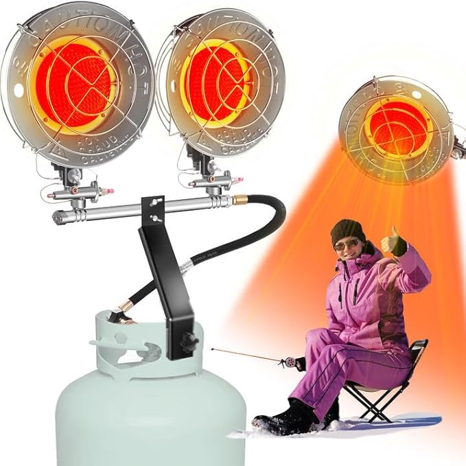 30000 BTU Propane Tank Top Heater Portable Vent Free Natural Gas Heater for Outdoor & Indoor Use, Large Safe Space Heater for Garage RV Camping Tent Hunting Ice Fishing Emergency Power Outage