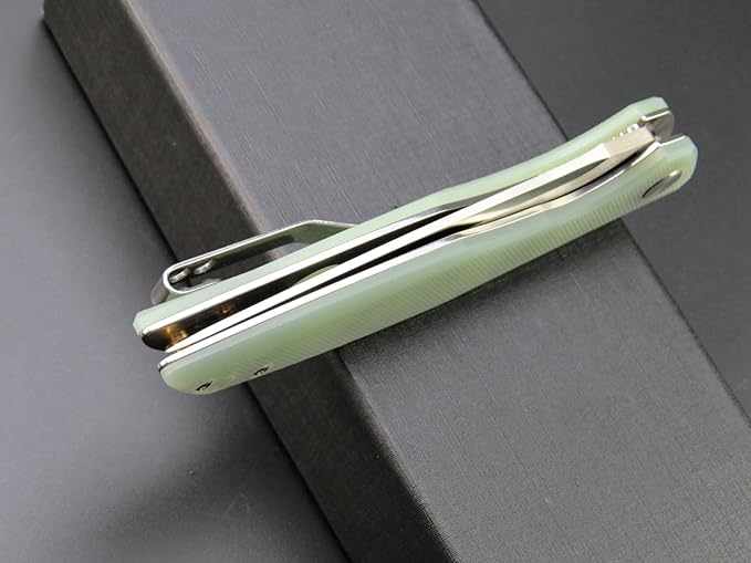 Eafengrow EF231 Folding Knife D2 Steel Blade G10 Handle Scales EDC Tool Knives for Working Outdoor Camping Hiking Fishing(jade)