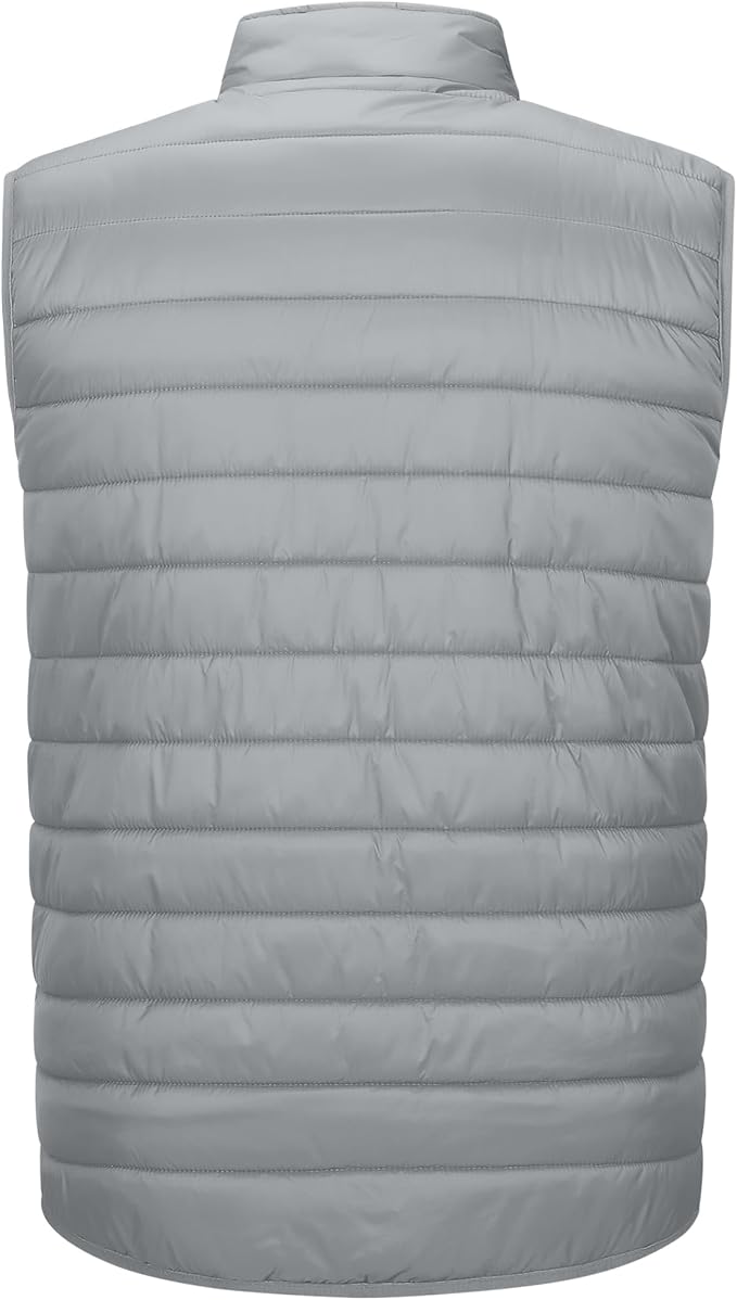 33,000ft Men's Lightweight Packable Insulated Puffer Vest Outerwear, Warm Winter Sleeveless Jacket for Golf Running