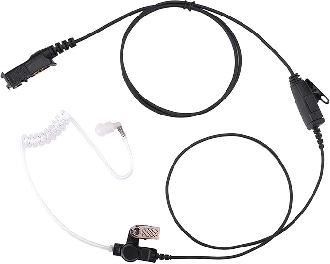 Earpiece for M0torola XPR3300e XPR3500e XPR3300 XPR3500 Radio Walkie Talkie with MIC and PTT Single Wire Acoustic Tube Headset, Long Life Design