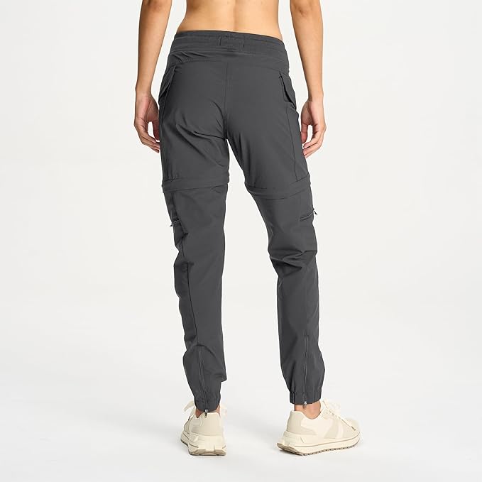 smawell Women's Hiking Pants Convertible Lightweight Zip-Off Outdoor Pants Quick Dry Joggers with Pocket