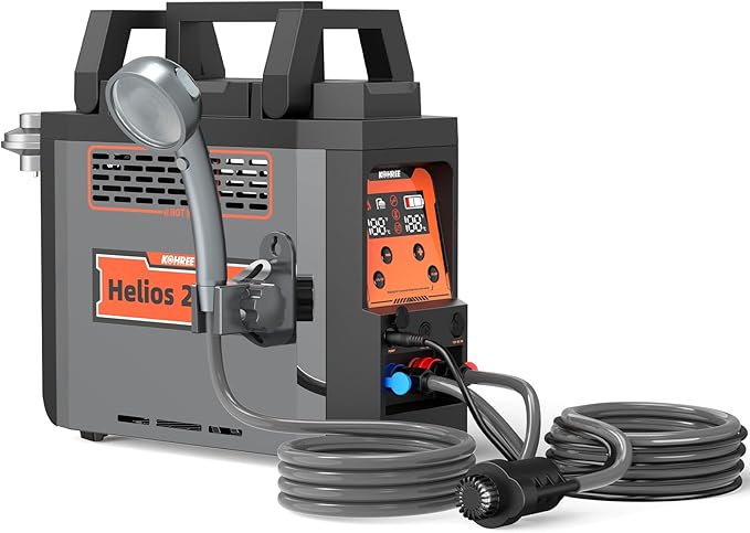 Kohree Helios 20 Pro, Portable Water Heater, 20,000 BTU 4000mAh Rechargeable Battery, Shower Pump, Propane Water Heater for Outdoor Camping Cleaning