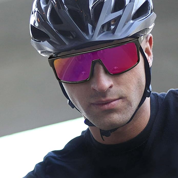 Outdoor Sports Polarized wrap around Cycling Sunglasses for Men & Women TR90 Frame UV Protection for fishing
