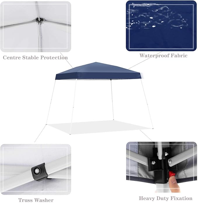 GDY Outdoor 8x10 Ft Pop Up Canopy Tent,Portable Instant Folding Shelter Gazebos, Patio Canopy with Carrying Bag,Navy Blue.