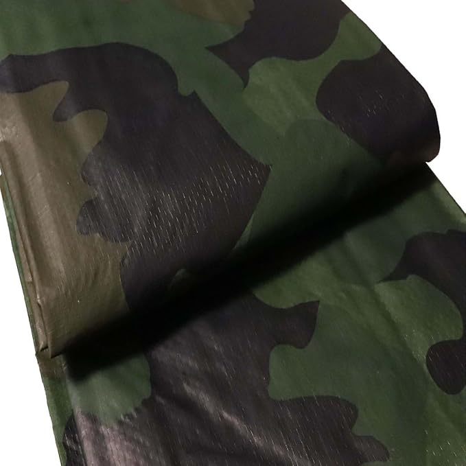Camouflage Reversible Waterproof Tarp - 5 mil Thickness - Laminated, Heavy Duty, Tear Resistant - Protective Camping Tarp & Multipurpose Cover (12'x16', Green & Brown Camo)