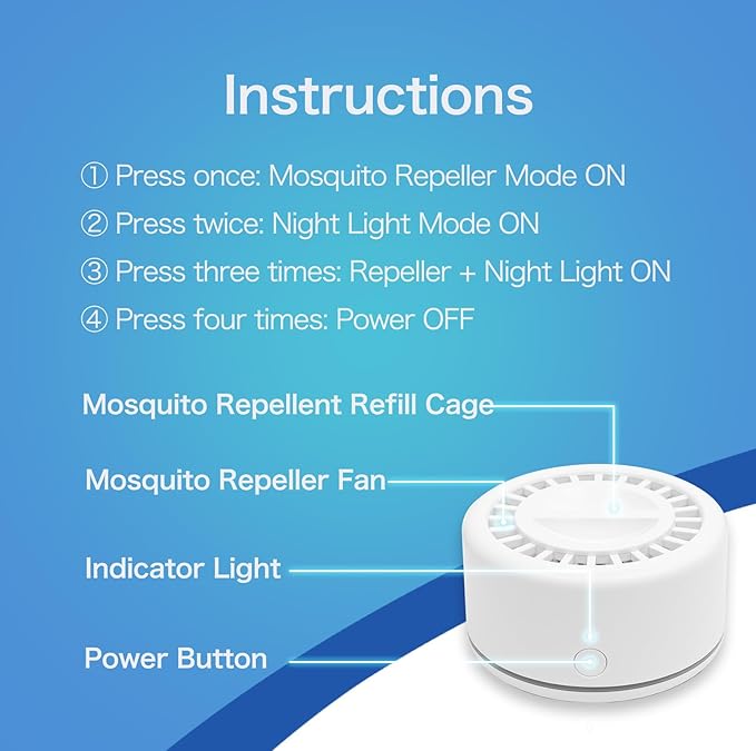 Mosquito Repellent Outdoor Patio, Bug Repellent Outdoor Electronic Mosquito Repeller for Camping Outing Hiking, Plant-Based Mosquito Control Device(2 Refill, Citronella)