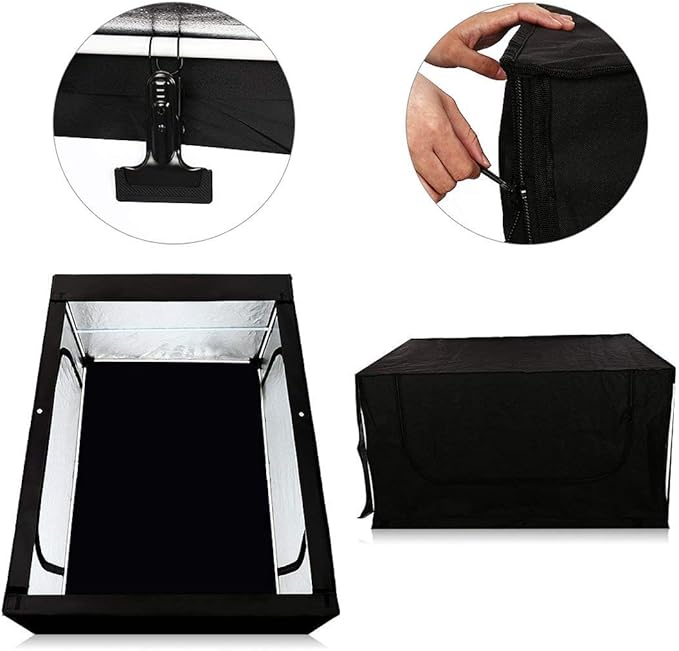 Photo LED Large Light Box Photography Konseen Professional 47"x20"x55" Continuous Lighting Flashery Video Studio Dimmable Cube Shooting Tents Softbox with 3 Colors PVC Backdrops and Carrying Bag