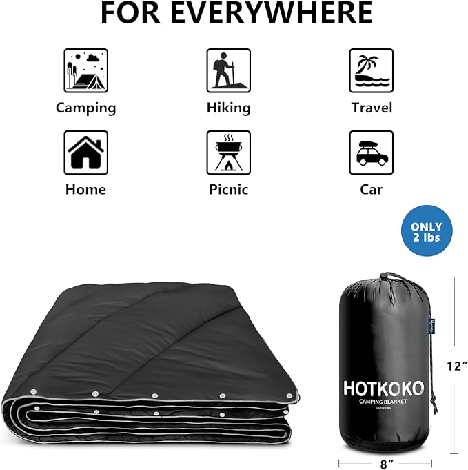 Camping Blanket,Puffy Lightweight Packable Outdoor Blanket for Camping,Traveling, Stadium, Hiking, Picnics