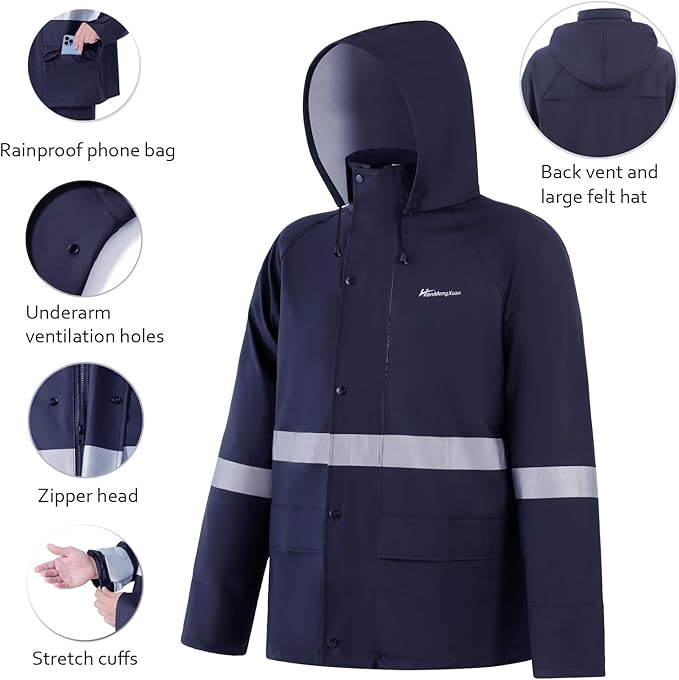 Rain Suits for Men Waterproof Heavy Duty Rain Gear Women Jacket Coat with Pants