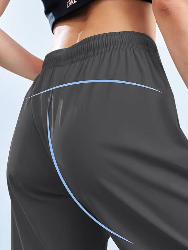Women's Outdoor Hiking Pants Lightweight Comfortable Breathable Quick Dry Stretchy Running Athletic Pants with Zipper Pocket