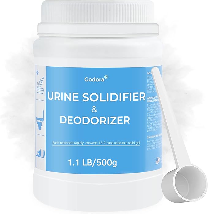 Godora ECO-Friendly Poo Urine Gel Powder with Spoon, Fast-Absorbing Camping Toilet Chemicals, Rapidly Biodegradable Eco Gel for Portable Toilet, for Outdoor Portable Bedpans & Emergencies