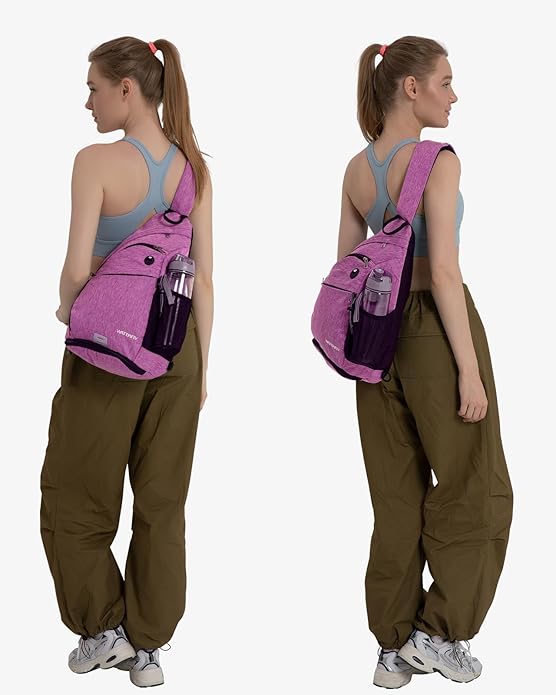WATERFLY Large Crossbody Sling Bag: Over Shoulder Backpack Daypack Casual Cross Chest Side Pack