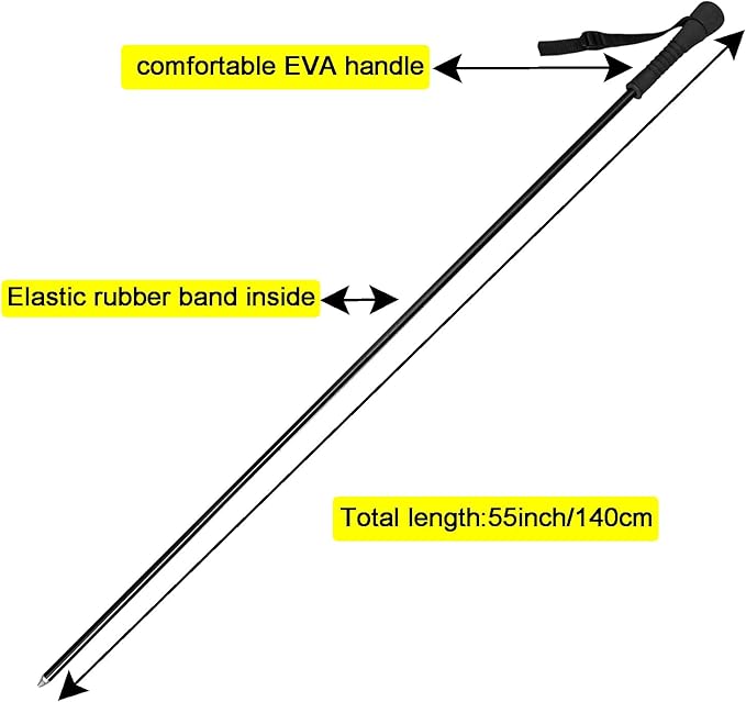 Aventik Fold-able Wading Staff Water Depth Safety Warning Sign Coated Stainless Steel Core T7075 Aluminum Body Corrosion Resistance