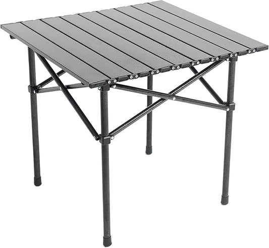 Wind Tour Portable Camping Table Folding Side Table Aluminum Lightweight Table with Carry Bag for Outdoor Cooking Hiking Picnics BBQ Travel (Black)