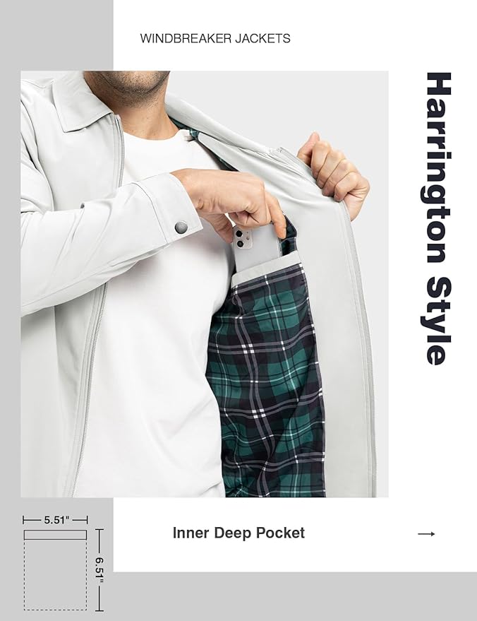 TBMPOY Men's Lightweight Jackets Casual Windbreaker Stylish Light Fall Spring Golf Work Dress Business