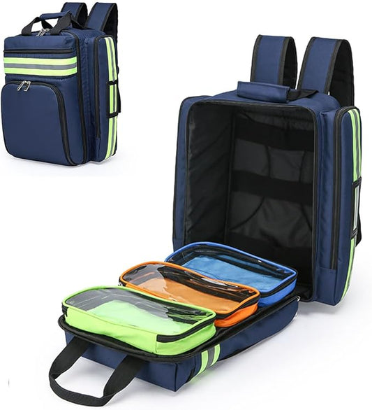 Medical Bag Backpack Empty First Aid Backpack Emergency Empty,Medicine Bag Empty,Medical Bag Organizer,Emergency Medical Backpack,First Aid Backpack, Medicine Mag for Traveling Nurses(Bag Only)