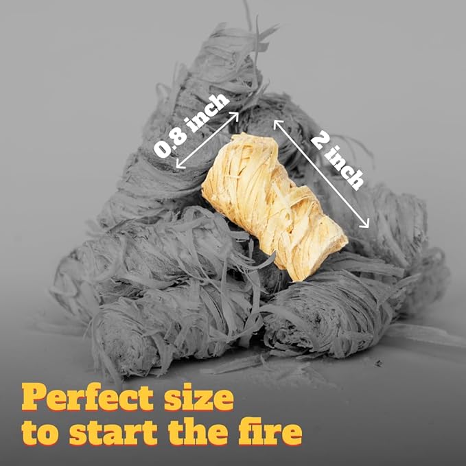 70pcs Fire Starter – Pine Wool & Natural Wax for Quick, Eco-Friendly Ignition of Grills, Fireplaces, Fire Pits & BBQs