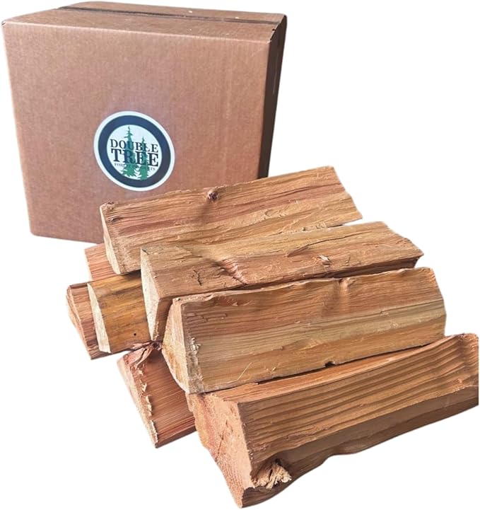 Double Tree - Kiln Dried Premium Incense Cedar Firewood (16inch Logs) (Includes Firestarter) (XX Large 4.5 Cubic ft for Fireplace,Campfire,Wood Stove, Fire Pit, Split Wood for Solo Stove or Breeo)