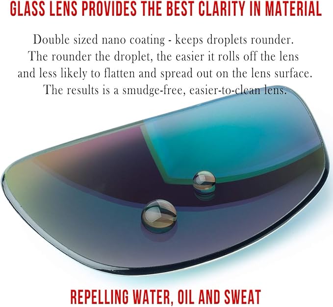 B.N.U.S Corning glass lenses polarized sunglasses for men and women UV400 Protection for Fishing Cycling Driving Italy made